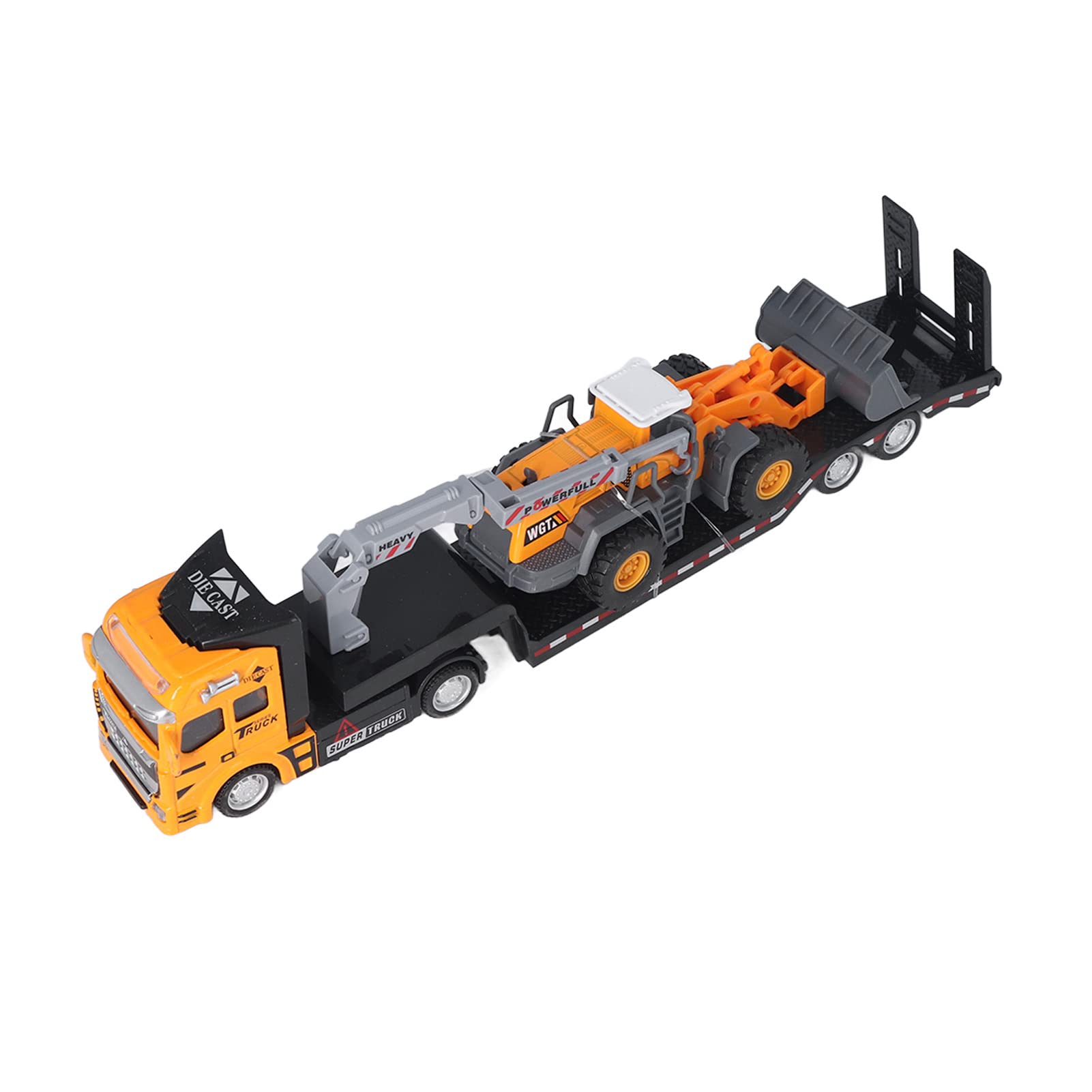 VINGVOSmall Construction Vehicles, Portable Small Construction Vehicle Toys Alloy Transport Car Pull Back for Boys (Type 3)