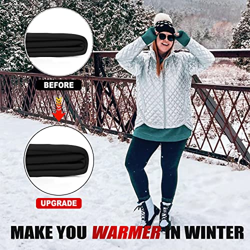 NEW YOUNG 2 Pack Plus Size Fleece Lined Leggings Women-1X-4X High Waist Winter Tummy Control Thermal Warm Yoga Pants2