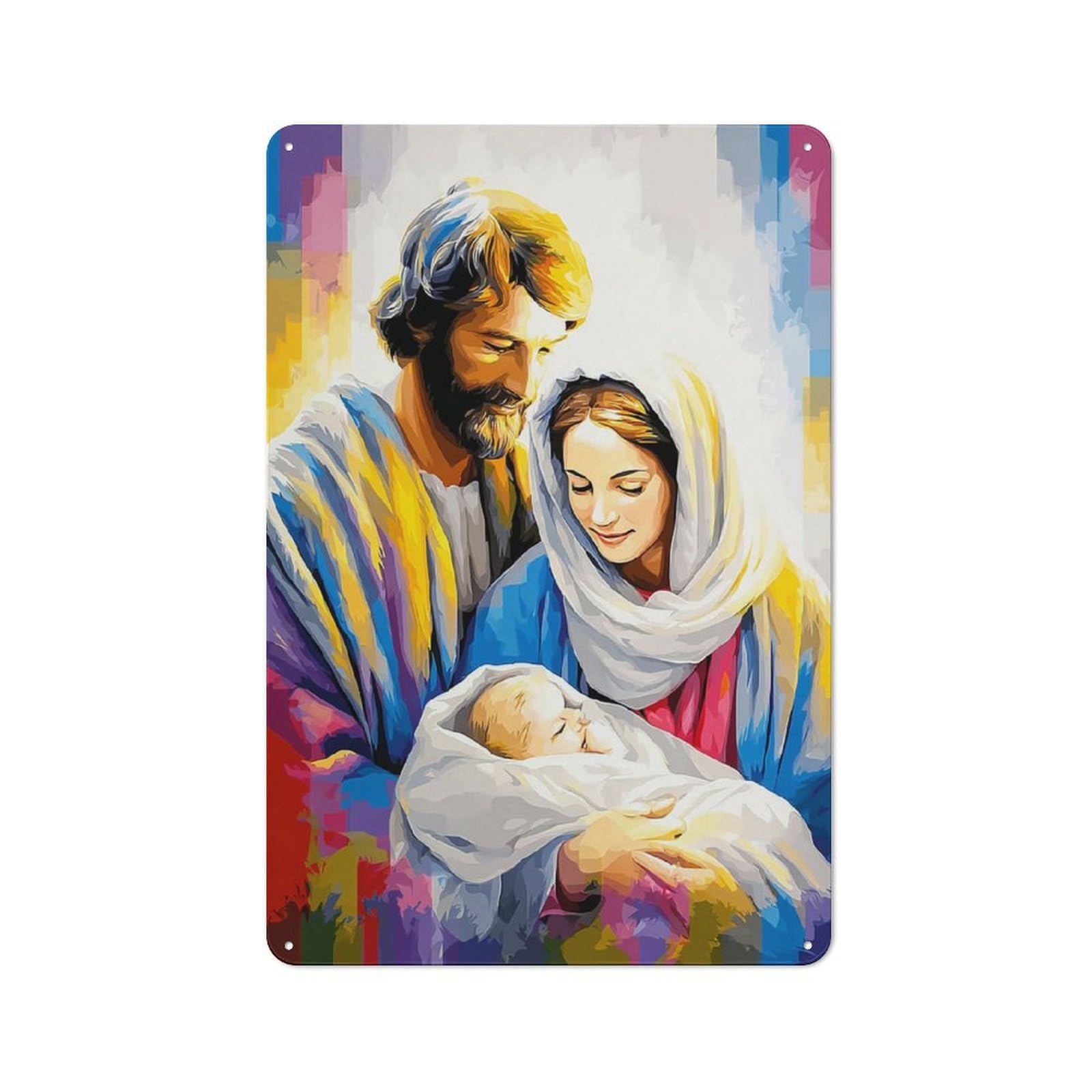 Junmoney Christmas Nativity Scene Artwork Metal Wall Art Sign 30X20cm, Vintage Vintage Wall Decor For Lounge, Study, Pub Or Wall Gallery
