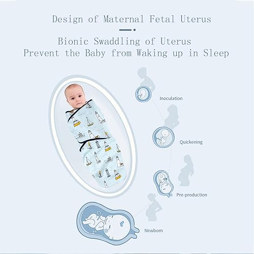 Miniatura 2 de insular Manta de envolver, envoltura para recién nacido y bebé, juego de manta ajustable para niños y niñas, saco de dormir de algodón suave para