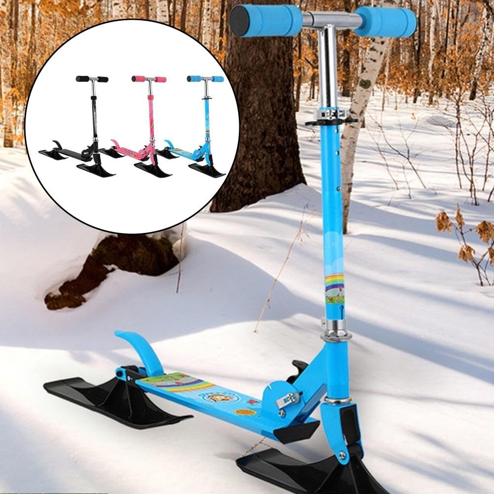 Patinete de nieve de doble uso para niños y adultos, 2 en 1 de | Patinete de nieve versátil 2 en 1 para niños, trineo de invierno de doble propósito para nieve y suelo