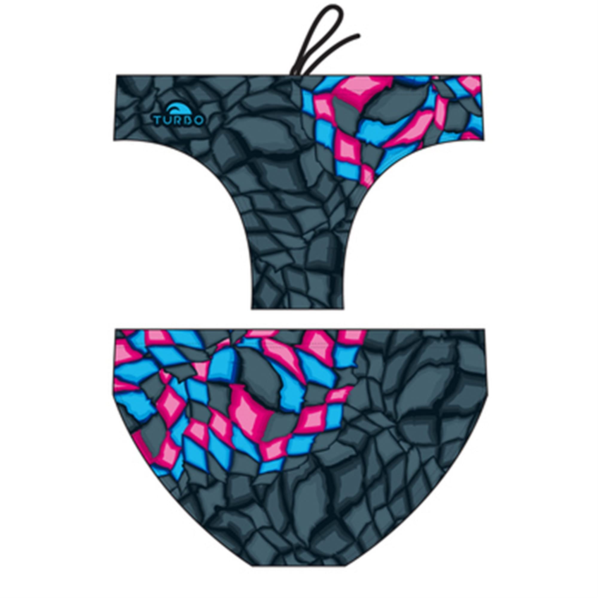 Turbo - Maillot de bain Crystal Gris/Noir Slip de Waterpolo compétition Natation et Triathlon
