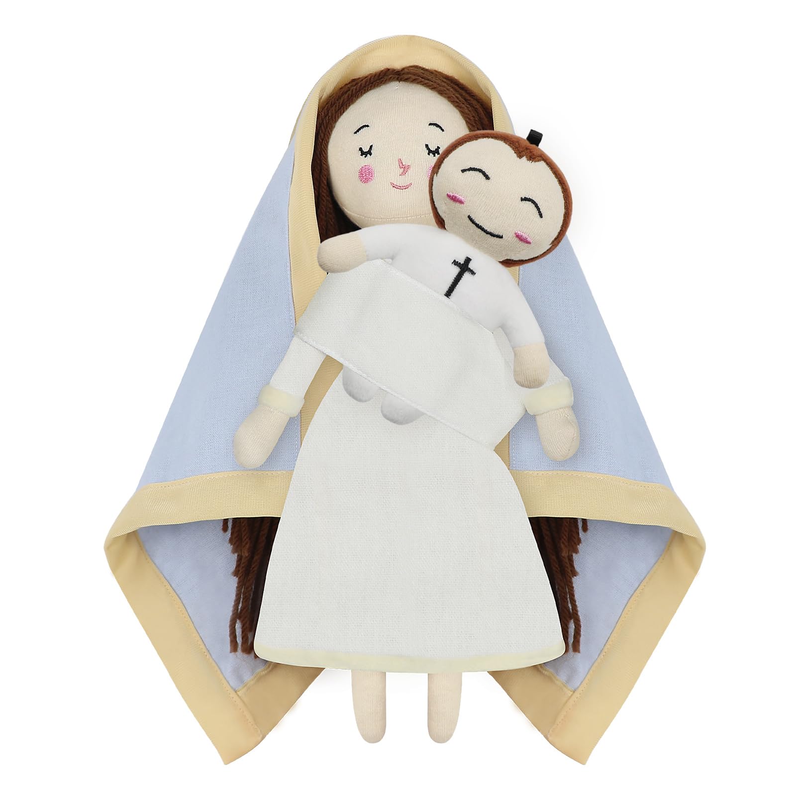 free-space Jesus Plush Doll Virgin Mary Doll Religious Toys Guardian Angel Stuffed Baptism Plush Toy Gifts for Kids for Christening Religious
