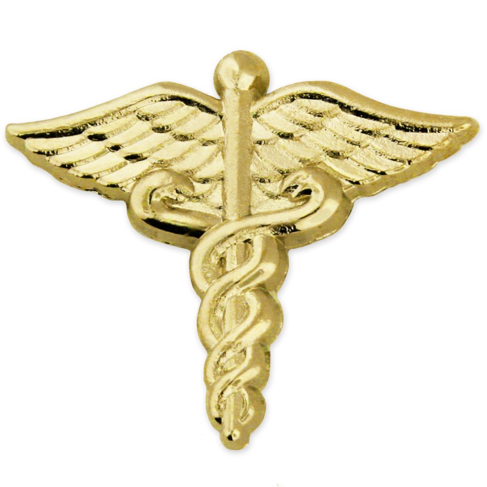PinMart Medical Caduceus GS Lapel Pin - 1 Piece Gold