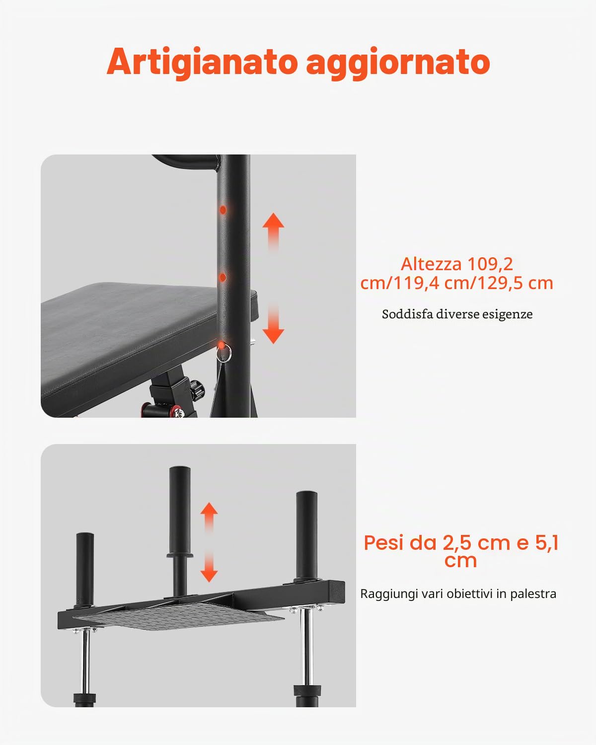 VEVOR Macchina per Pressa per Gambe Verticale, Attrezzatura Regolabile per Allenamento con Pressa per Gambe in Acciaio al Carbonio, per Palestra Domestica Capacità di 249,5 kg Nero Rosso
