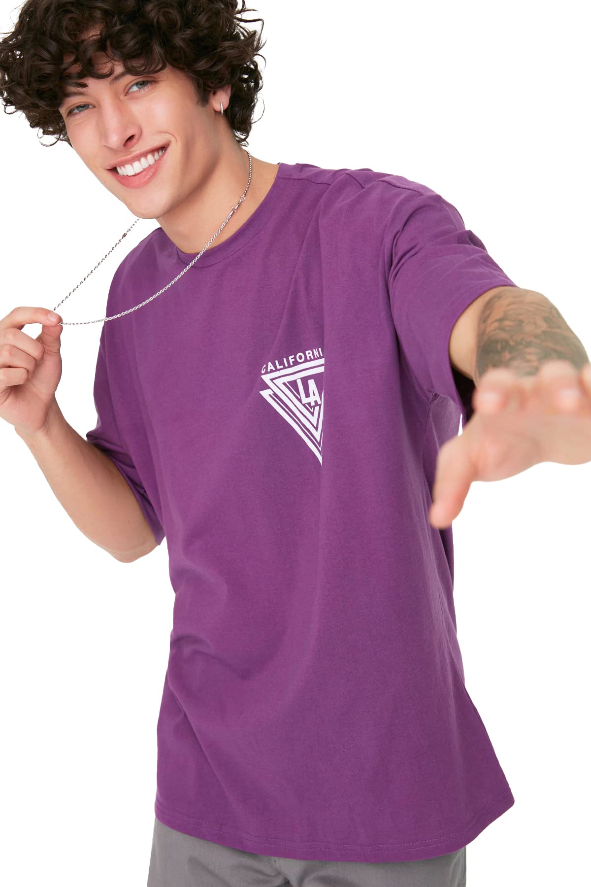 Trendyol Man Menswear Oversize Basic Crew Neck Knit T-Shirt