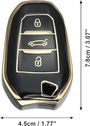 Miniatura 6 de X AUTOHAUX Funda de silicona para llavero inteligente para Peugeot 2008 2020-2021, protector sin llave, color verde