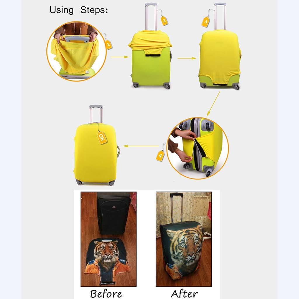Luggage Cover Fits 18-28 Inch 3D Print Suitcase Cover Protective Baggage Cover Geometry