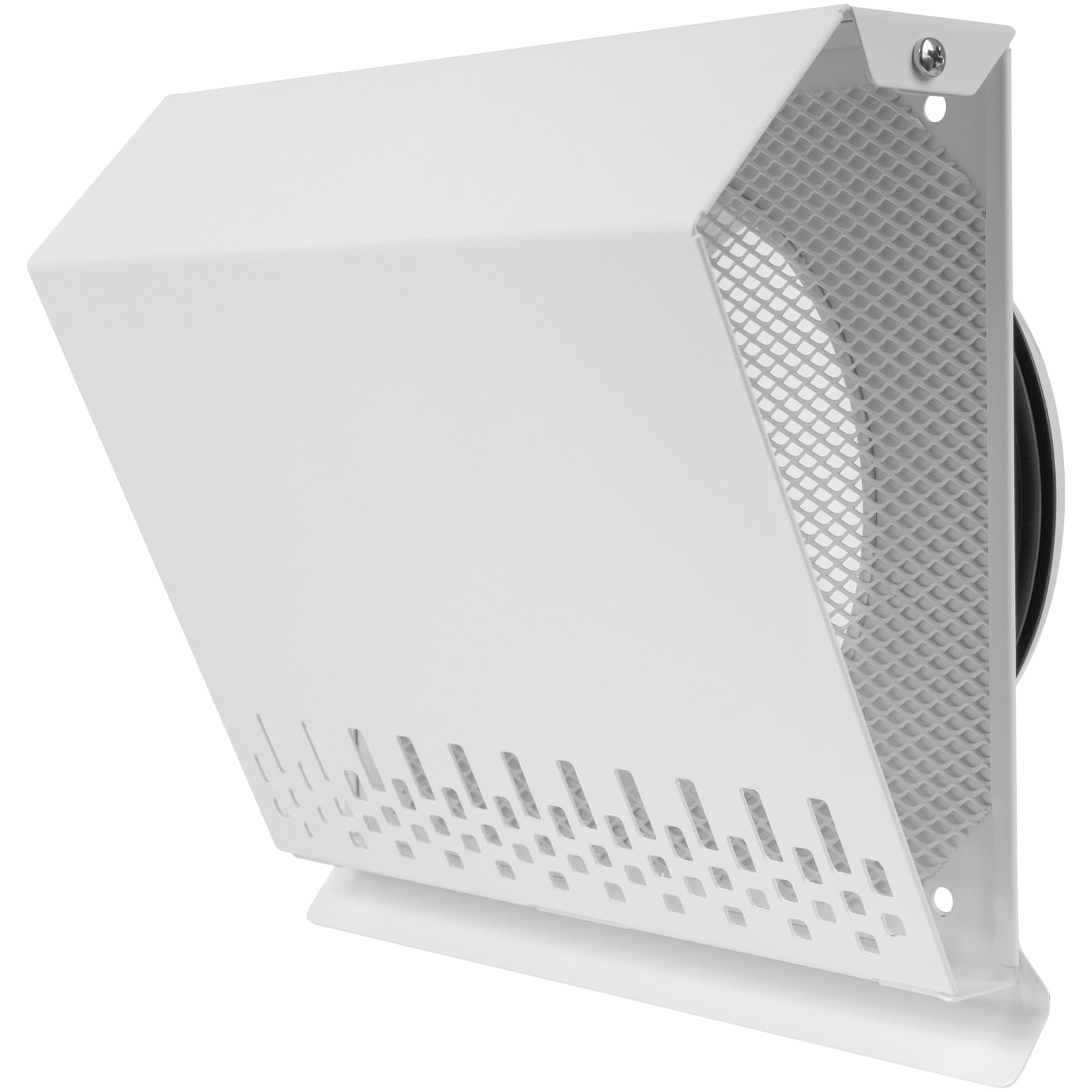 Vent Systems 6" Inch Air Supply Vent Cover with Rubber Gasket - White Galvanized Steel - Robust Weatherproof Outdoor Air Intake Box - Duct or Surface