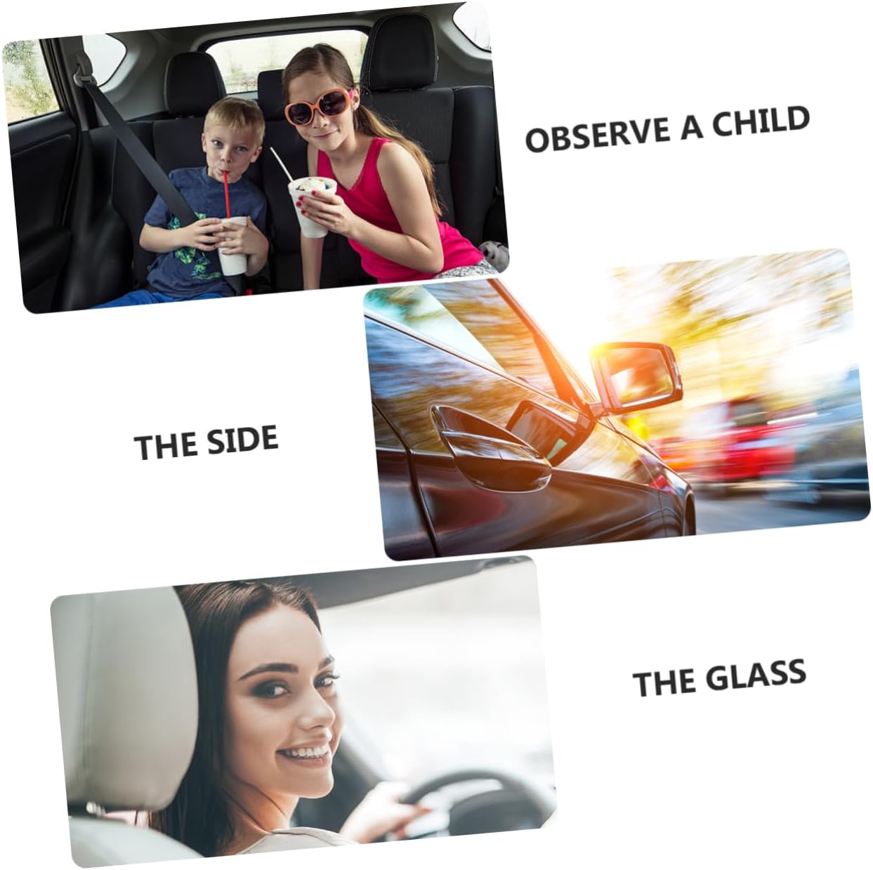 Abaodam 3pcs Adjustable Car Rearview Mirror Cup Multi-functional Observation Mirror for Safe Driving Easy Installation and Adjustable Viewing Angle for Parents