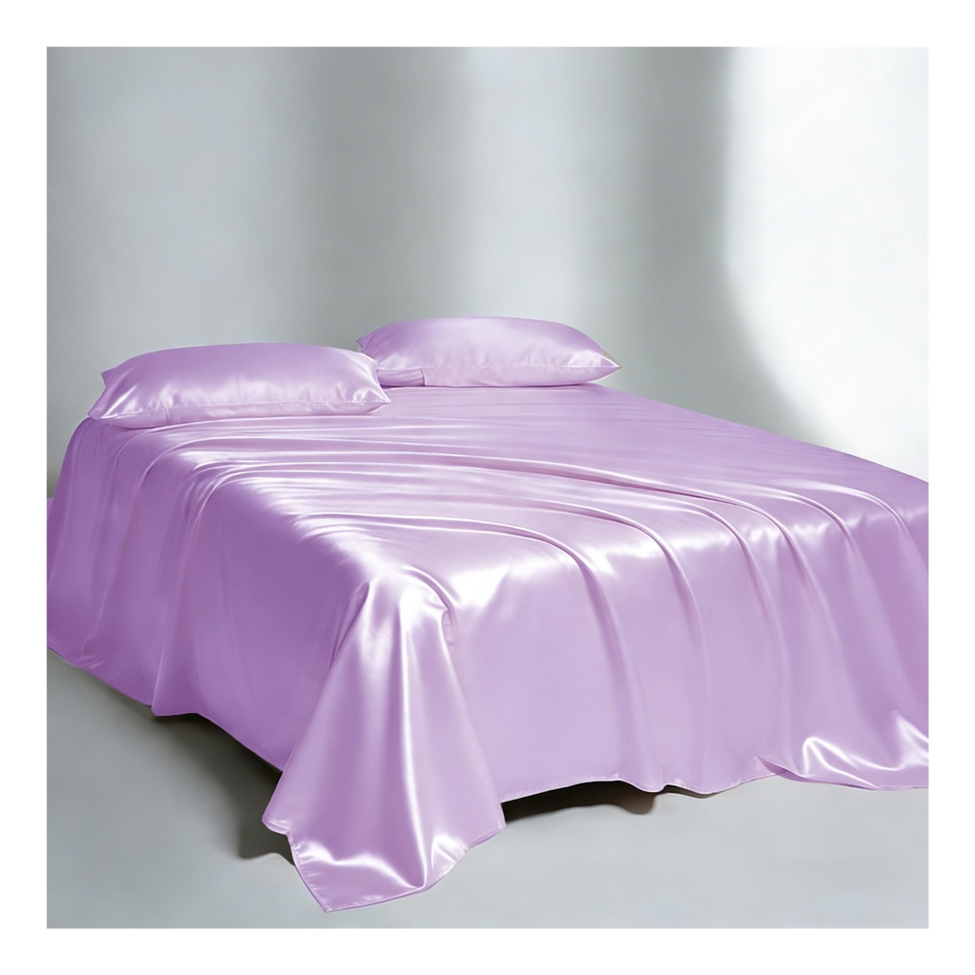 Drap plat en satin ultra doux anti-friction protégeant les cheveux et la peau sensible