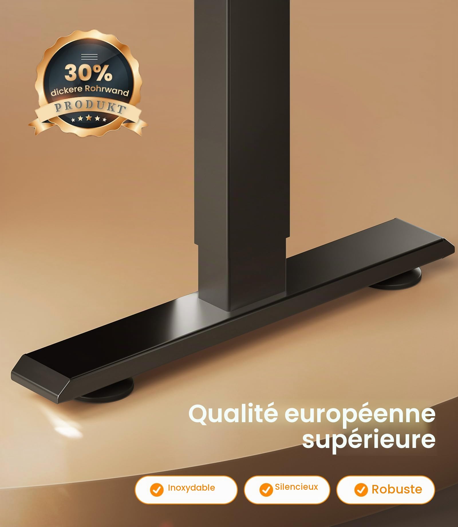 MAIDeSITe Bureau Assis Debout Electrique Réglable à 2 Étages en Hauteur avec 4 Claviers à Mémoire Automatique Cadre de Bureau (Noir), pour Écriture, Industriel, 70-120 cm