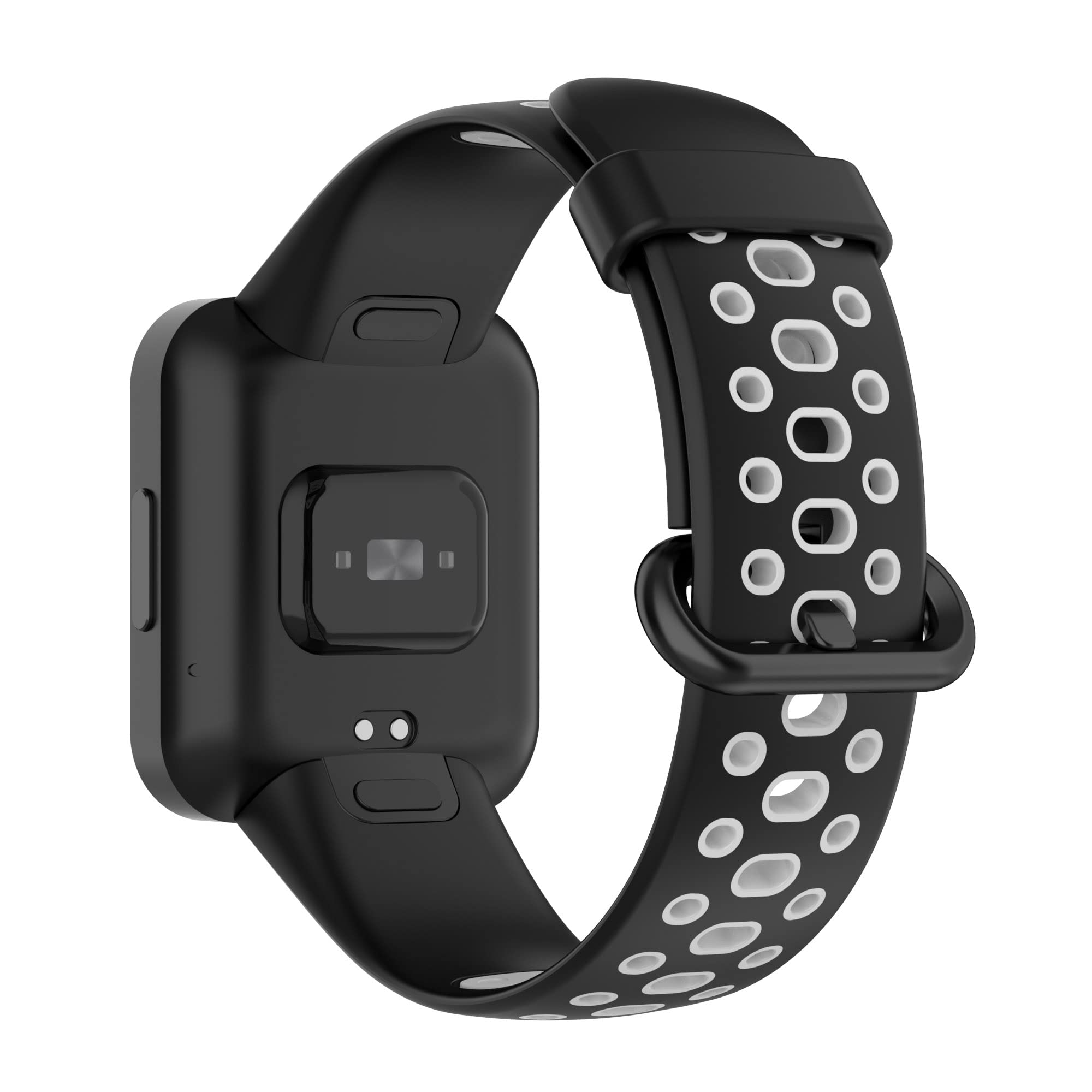 Bracelet en silicone compatible avec Xiaomi Mi Watch 2 Lite/Redmi Watch 2 pour homme et femme, bracelet de rechange pour montre Redmi Watch 2 (noir/rouge, noir/gris)