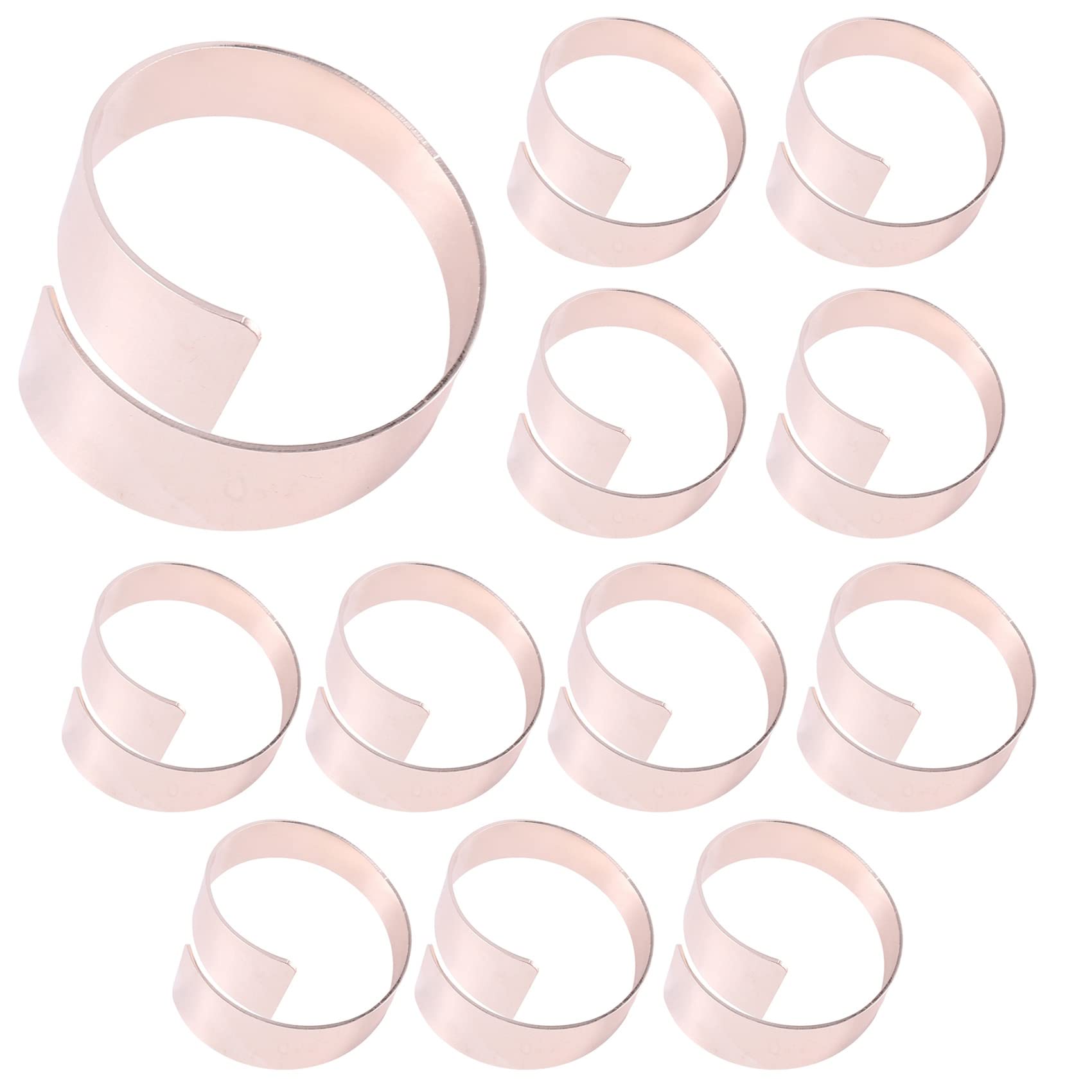 CTRLZS 12Pcs Rose Gold Metal Table Decor Napkin Ring Holder Spring for Easter Dinner Valentine'S Day