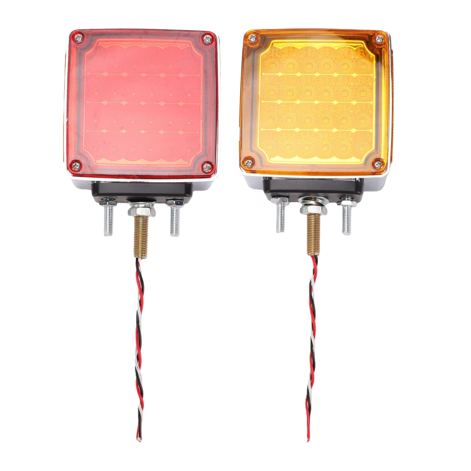 60 LED Czerwona Lampa Tylna Przyczepy z Podwójnym Wspornikiem Podstawy, Zintegrowany sygnał Hamowania i Skrętu, Wodoodporna Konstrukcja Uszczelniająca do Przyczepy, Ciężarówki,