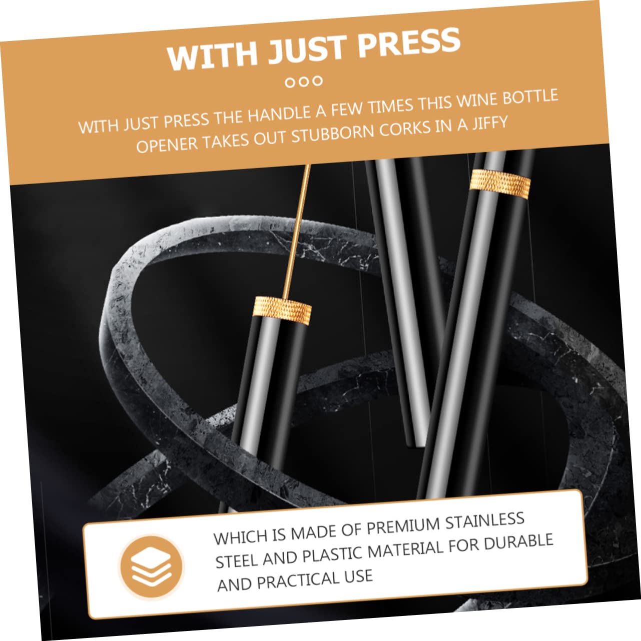 HOLIDYOYO 1pc Air Pressure Wine Opener Simple Multi-functional Cork Remover for Bar Restaurant