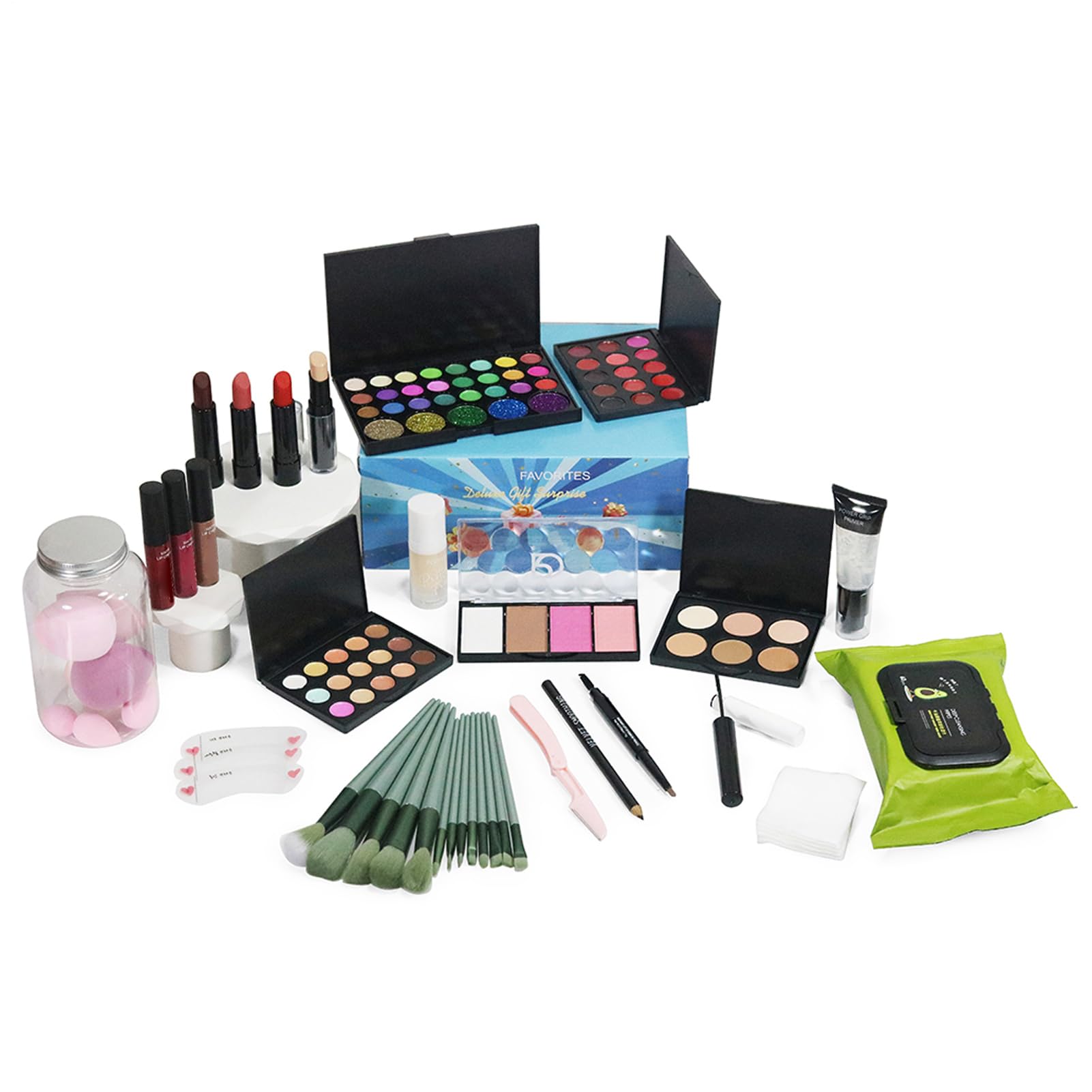 Set di trucchi cosmetici – Kit da viaggio da donna, collezione di colori | estetista, portatile, compatto, per stili sottili, kit artistico versatile, regalo di compleanno per feste di