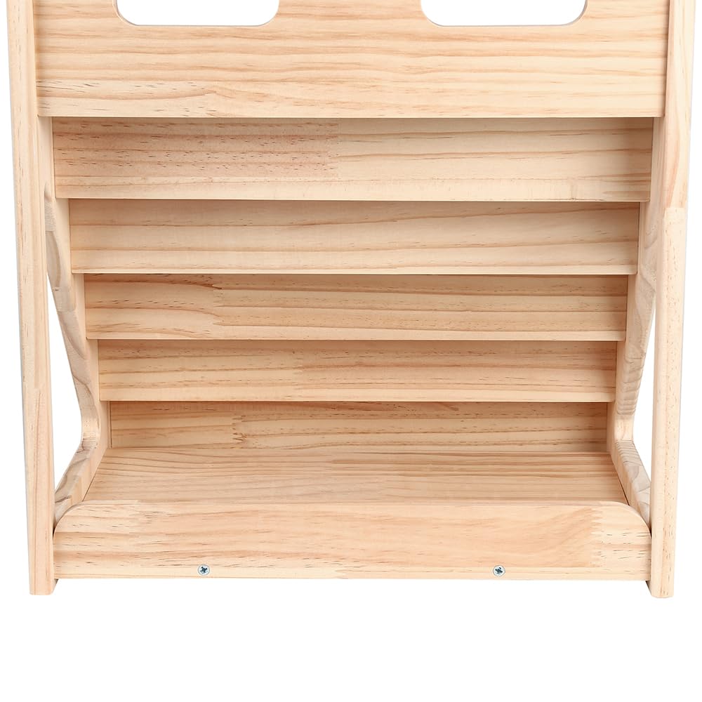 Regał dziecięcy z naturalnego drewna, 5+1 poziomy regał na książki do przechowywania zabawek/książek, mały regał Montessorian 6 poziomów, drewno 42 x 30 x 42 cm