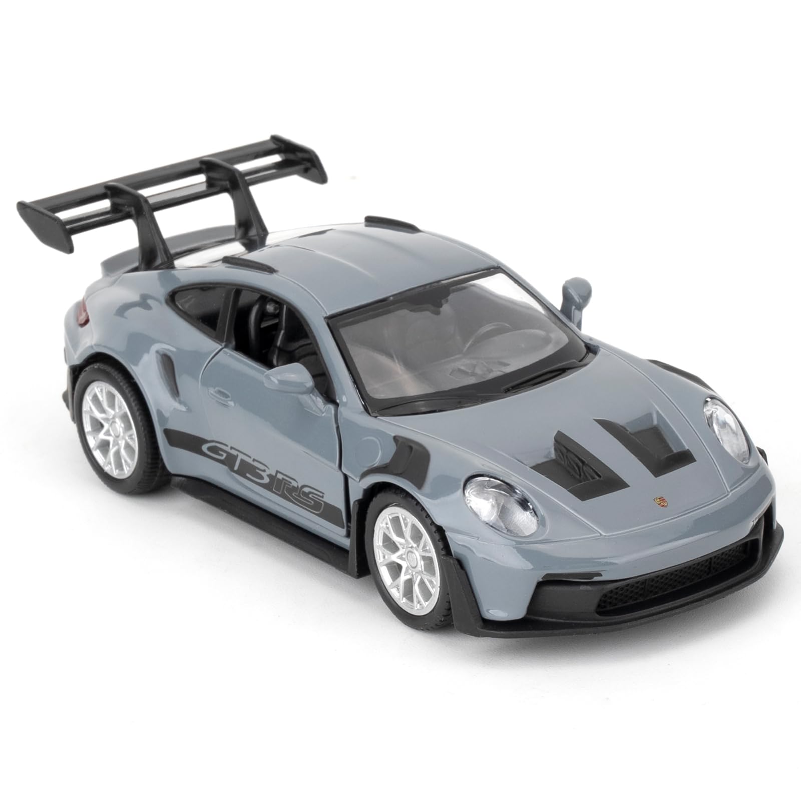 BGHSCA 1/36 Scale Porsche 911 GT3 RS Car Models, Collectible Diecast Pull Back Vehicles Porsche 911 GT3 RS Toy Car Gifts for Boys Girls (Gray)