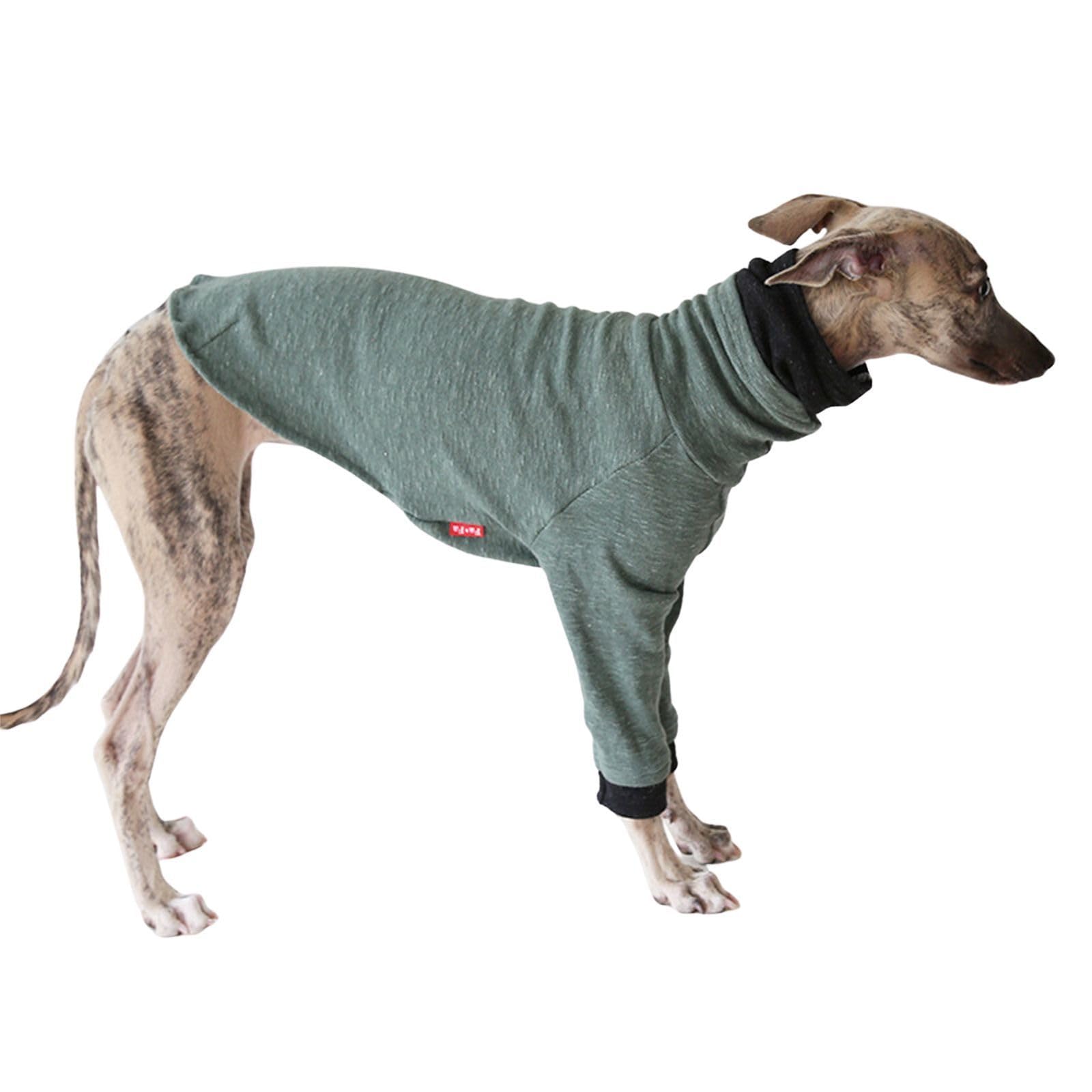 Lightweight Greyhound Winter Coat,Whippet Clothes,Salukis Jumper Dog T-Shirt Spring Autumn Dog Pajamas Pjs Pullover for Greyhound,Green_XXL