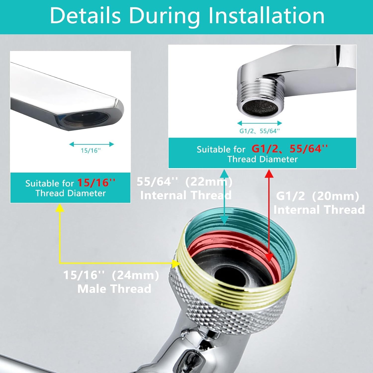 Orbica 1080° Rotating Faucet Aerator Universal Splash Filter 1080 Degree Big Angle Swivel Faucet Extender Aerator Kitchen Tap Extend Bathroom Sink Gargle Face Wash Faucets Bubbler (1 Pcs) 3
