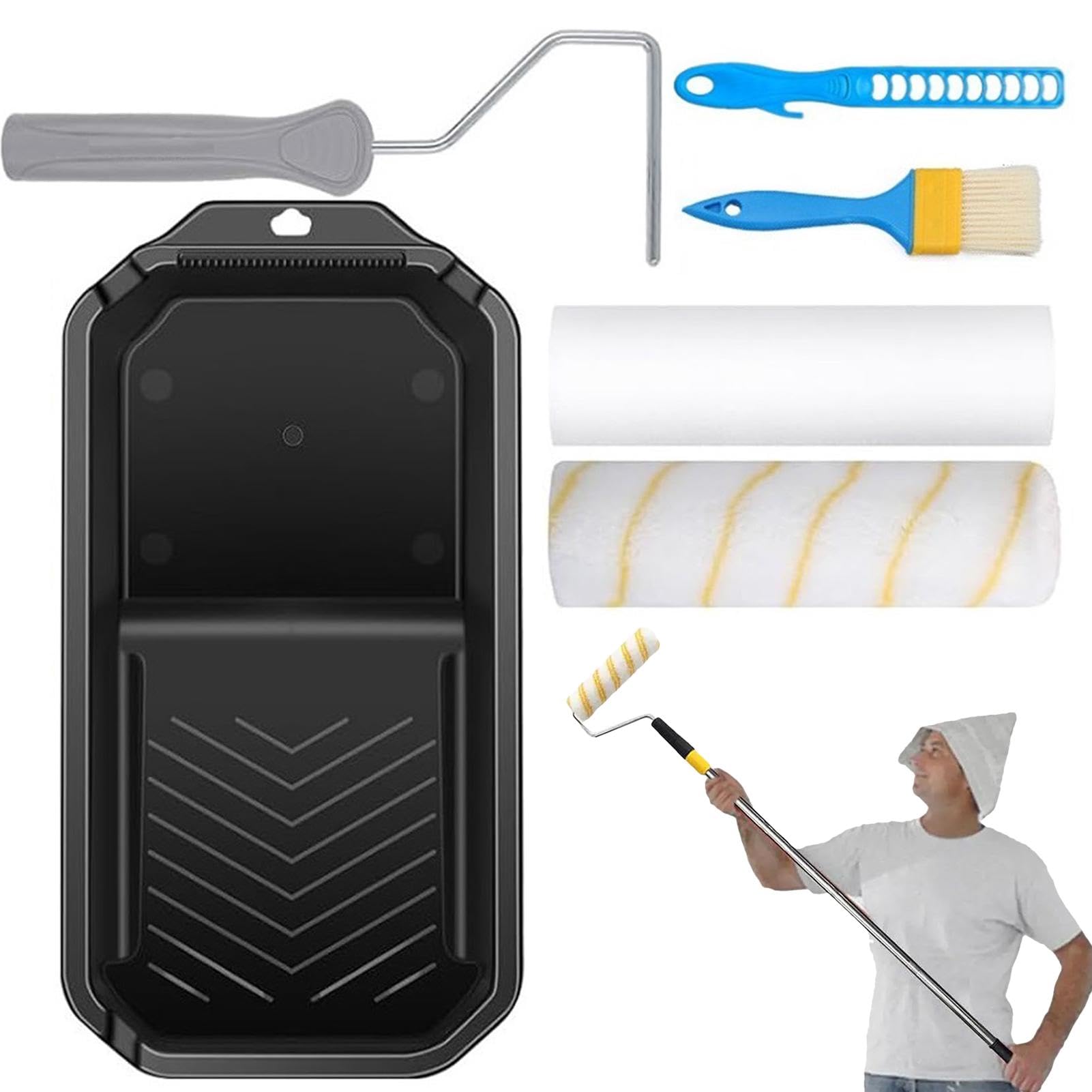 Malerrollen, Maler-Kit, 9-Zoll-Farbroller, Wandmalerei-Roller | Malwerkzeuge, Rollen- und Tablett-Set, Pinsel und Rollen, Zubehör für