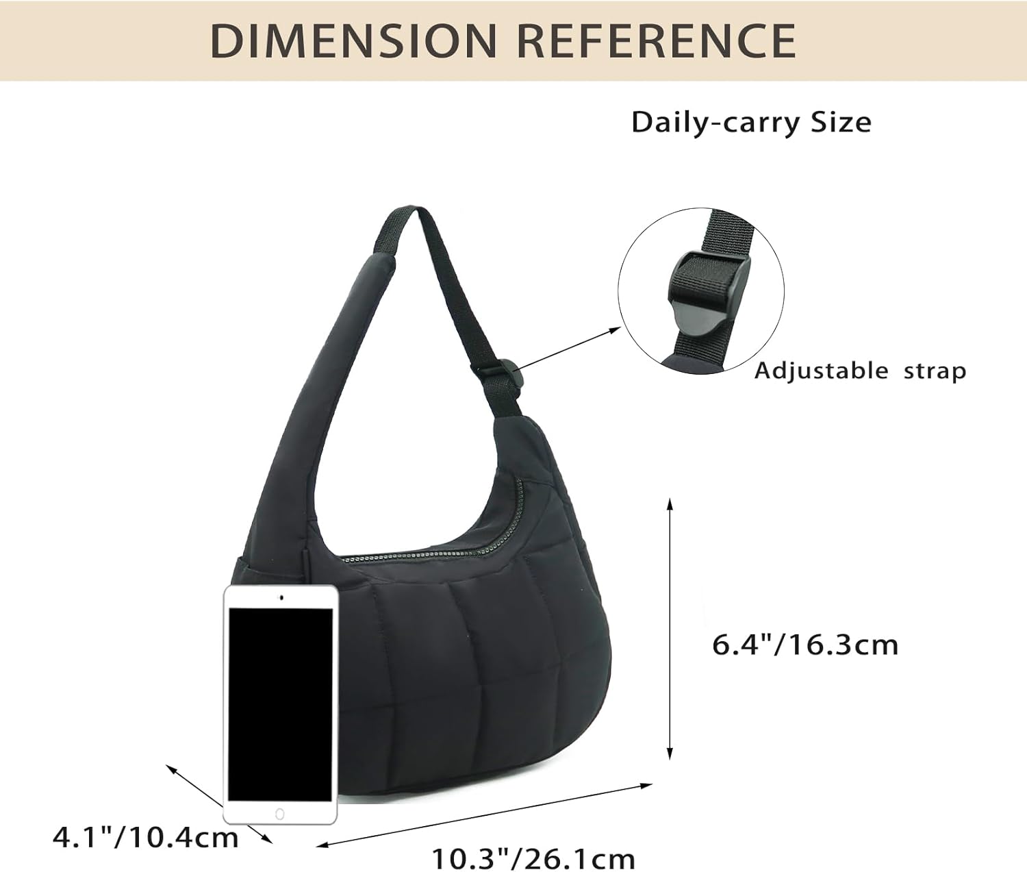 Nylon Shoulder Bag for Women Small Crescent Puffer Purse Quilted Purses Bag Puffer Bag for Travel - Image 6