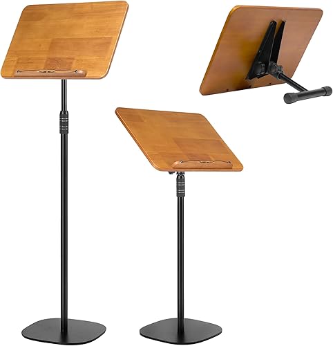 Miniatura 8 de Soporte de partituras 5 en 1 de doble uso y soporte para libros de escritorio, soporte de música plegable con bolsa de transporte portátil, carpeta