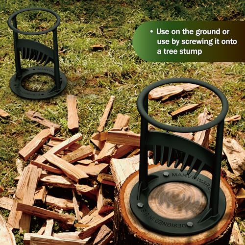 MARVOWARE Heavy Duty Wood Splitter, Cast Iron Manual Log Splitter, No Sharp Edge, Firewood Splitter, Enhanced Structure and Weight, Kindling Splitter, Wood Splitter