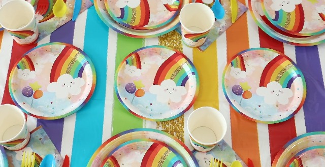 Vajilla Para Niños Juego De 90 Vajilla Colorida Para Fiesta De