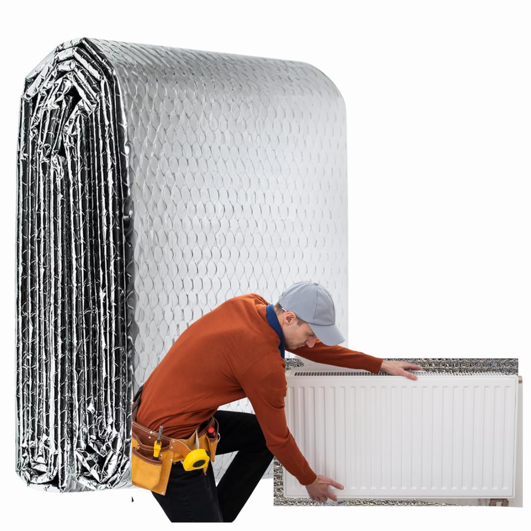 Trendi Silver Reflective Radiator Foil Insulation - Energy-Saving Heat Reflector, Cut-To-Size For All Radiators, Reduces Heat Loss & Lowers Energy Bills (, 0.6 X 5M)