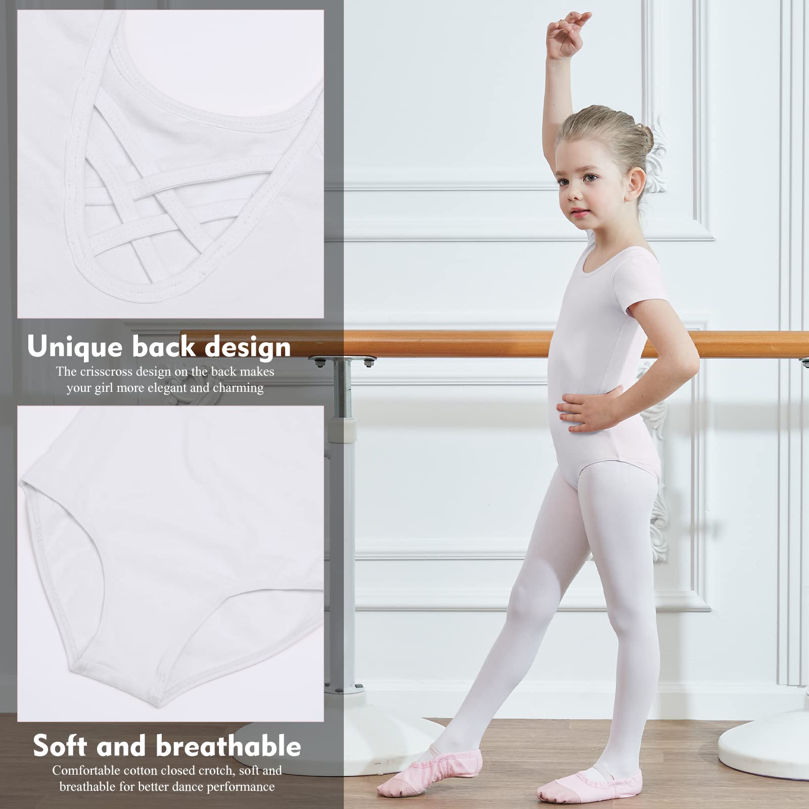 Body Taniec Klasyczny Dziewczęcy Kobiety Ballet Body Leotards Bawełna Krótki Rękaw Artystyczne Body Gimnastyka Dla Dziewcząt i Kobiet