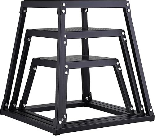Miniatura 10 de VEVOR Caja de plataforma pliométrica, caja de salto pliométrica, caja pliométrica de acero para entrenamiento de salto de gimnasio en casa,