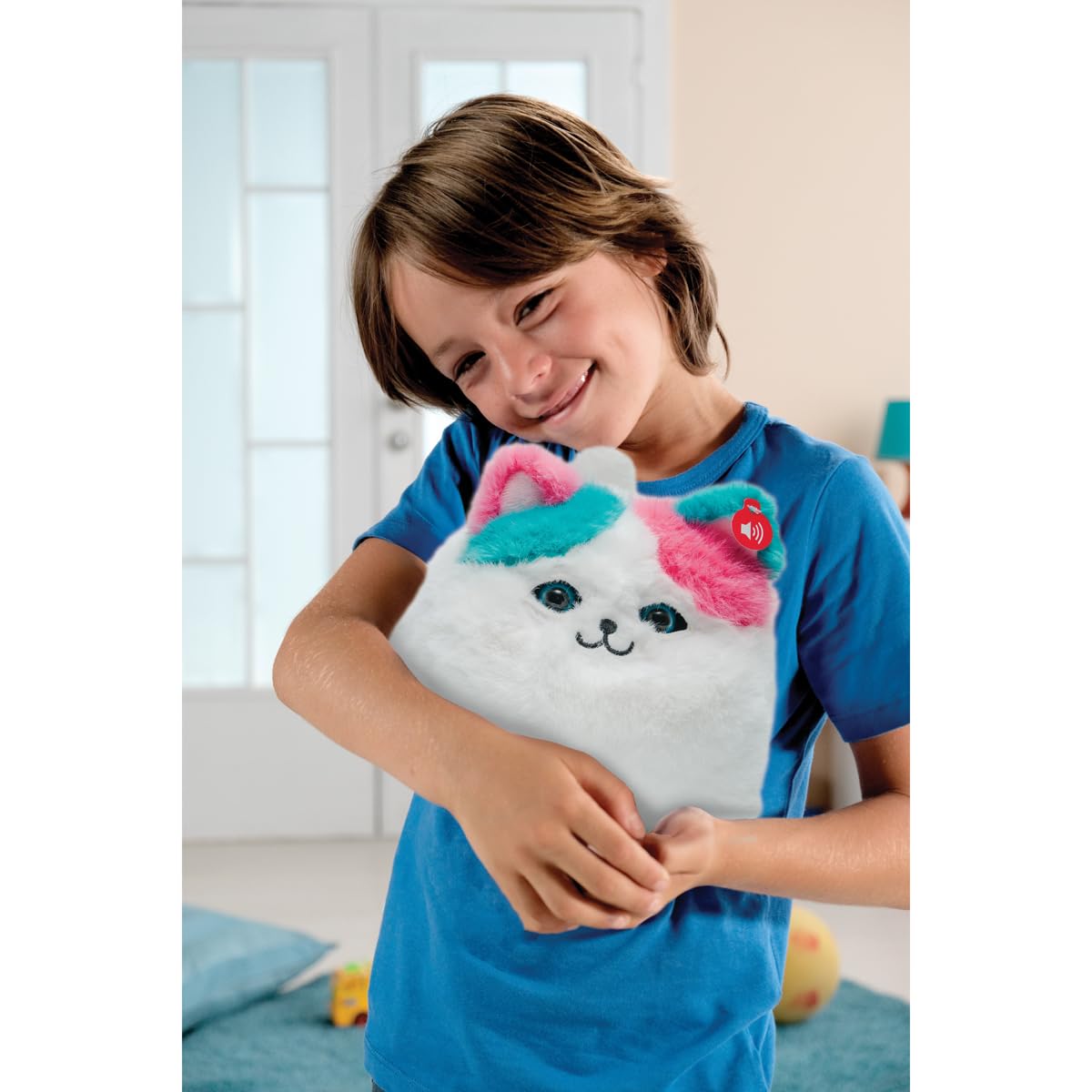 Lexibook, Hug-Me Cat, interaktywny pluszak powtarzający głos, Biały, KITP1