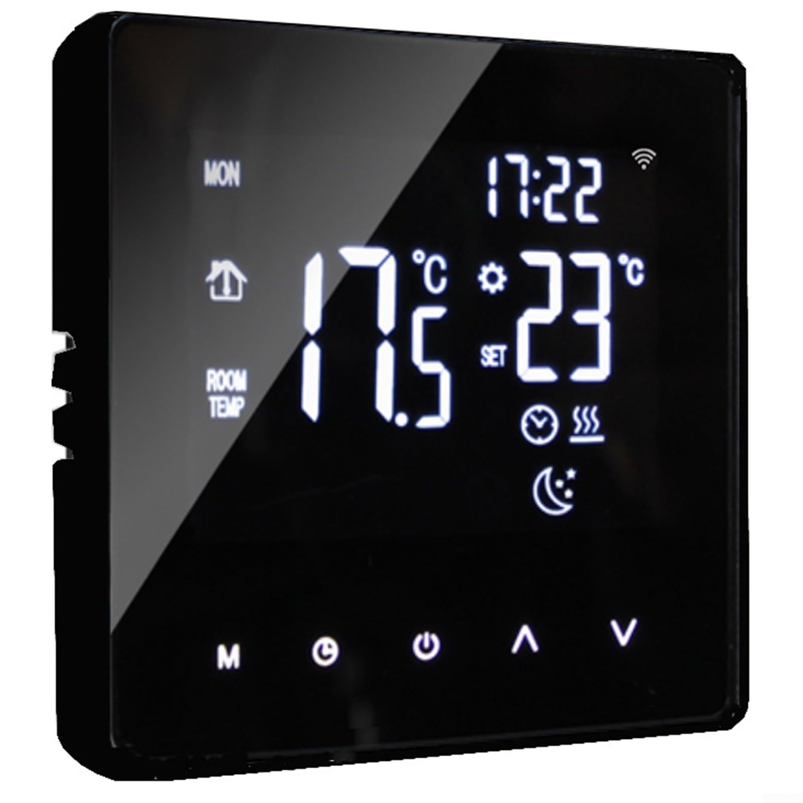 Homefurnishmall Termostato digital programable, pantalla LCD grande, termostato inalámbrico para el hogar para sistema eléctrico de calefacción de suelo (negro), 2756E577536K6WD83UN856EO