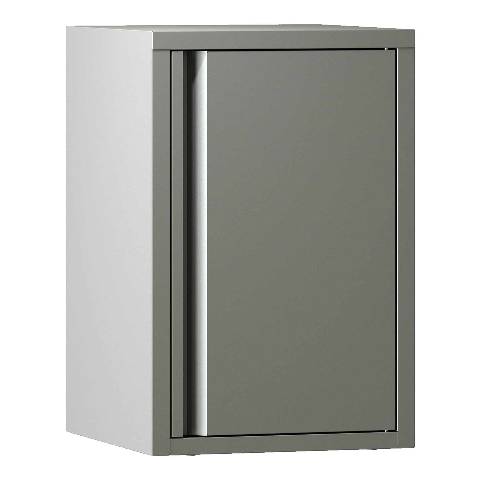 [en.casa] Mobiletto a Muro con Anta Armadietto Pensile a Parete con Ripiano Regolabile in Altezza Mobile in Acciaio per Bagno Ingresso Ufficio 50x33x35 cm - Grigio