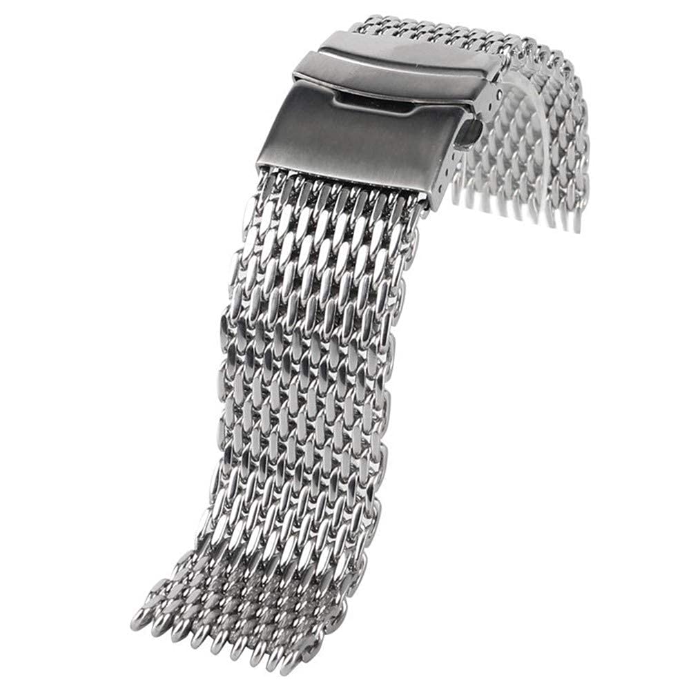 Bracelets de Montre en Acier Inoxydable Bracelet Maille Acier Inoxydable Argent(22mm)