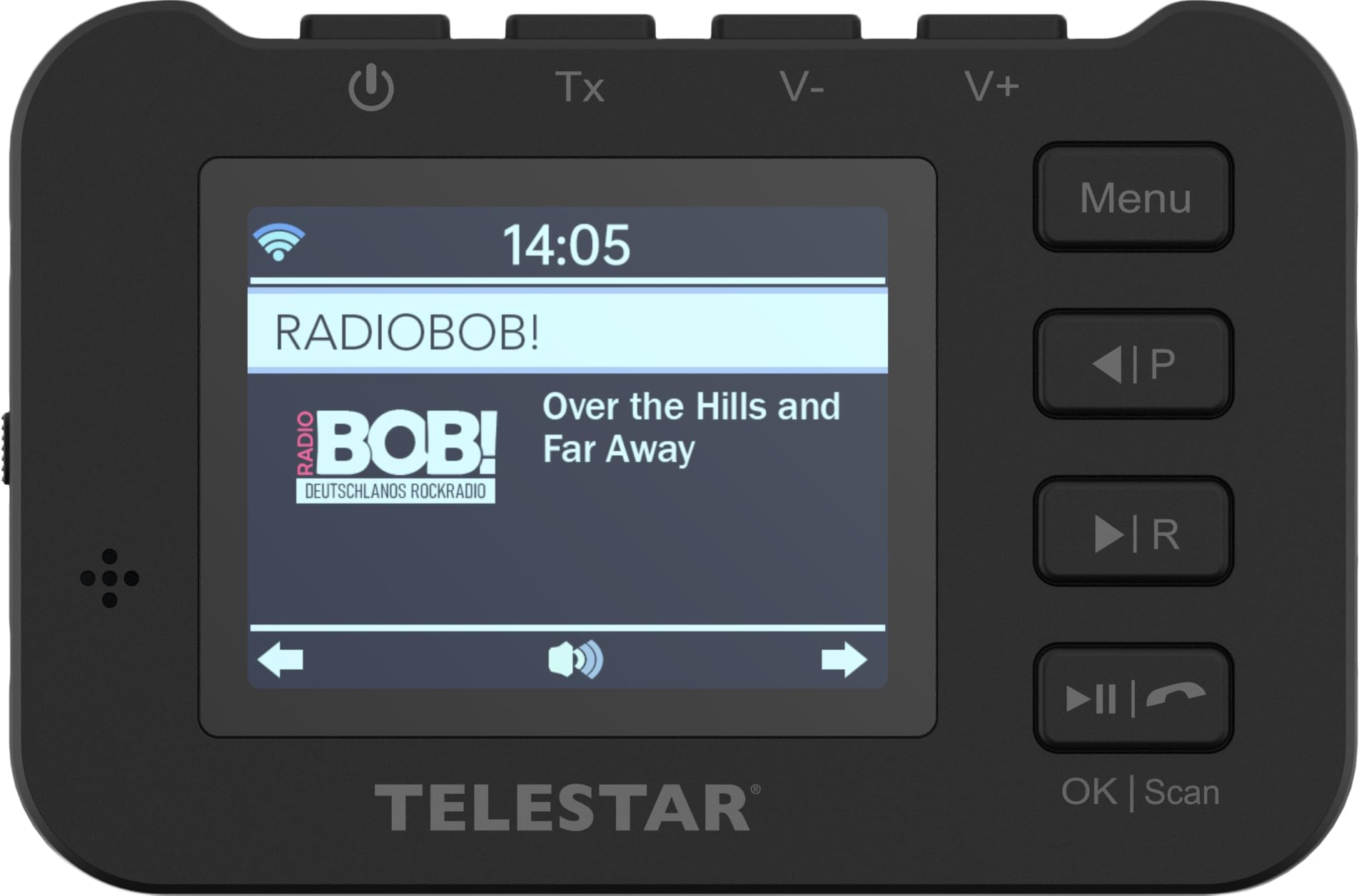 TELESTAR TOP CAR 2 – DAB+ Adapter für Autoradios, Akku – Schwarz | FM-Transmitter, Line-Out-Anschluss, Farbdisplay, Bluetooth Audio Streaming, Freisprecheinrichtung, microSD