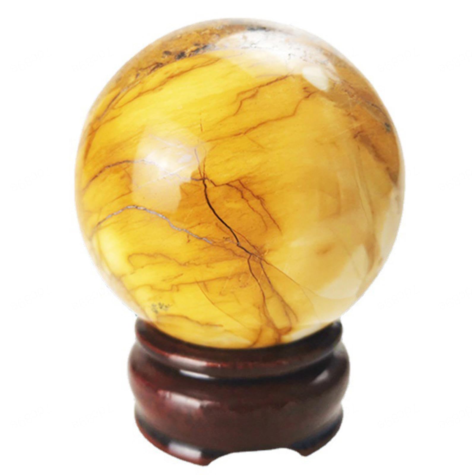 SHFTQXSLAT Home 62mm Smelting Crystal Ball Egg Yolk Synthetic Quartz Sphere Photography Decoration Decor