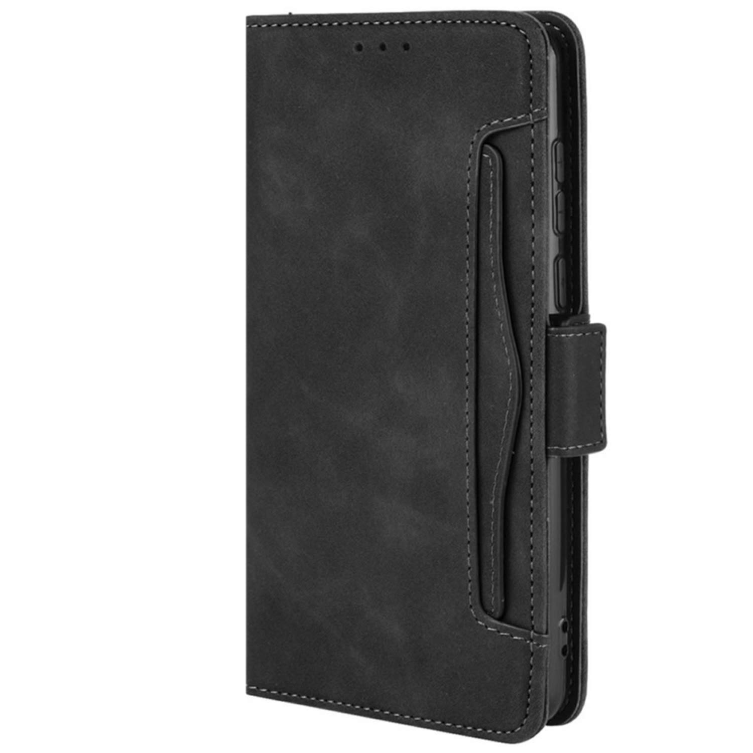 Cover Portafoglio Per Blackview A80 Plus / A80 PRO - Custodia A Libro In Pelle Con Magnete, Porta Carte E Supporto, Bumper In Silicone, Nero