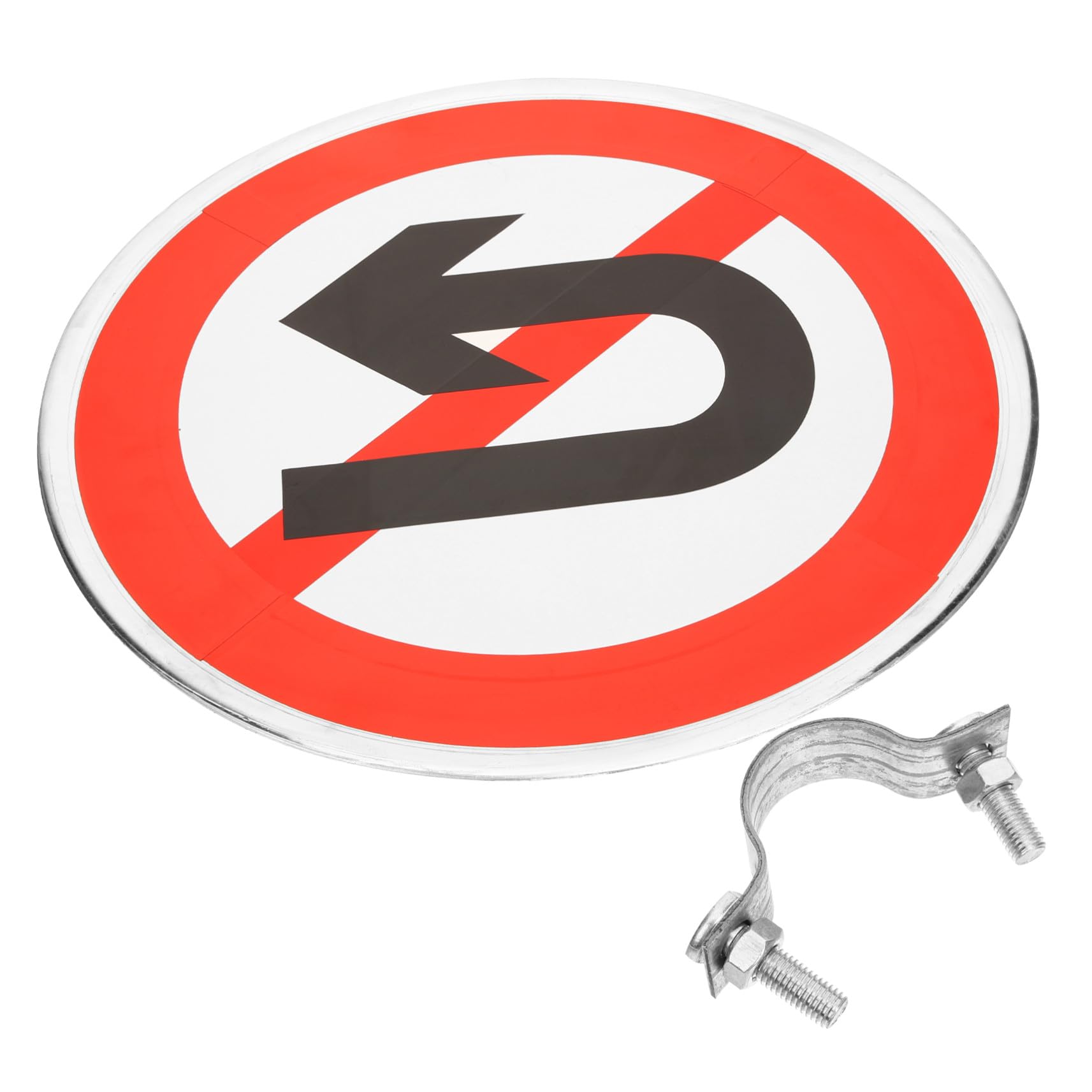Panneau Métallique Interdit Demi-tour pour Allée Panneau Routier Réfléchissant Robuste Signalisation de Propriété Privée Durable Facile à Installer