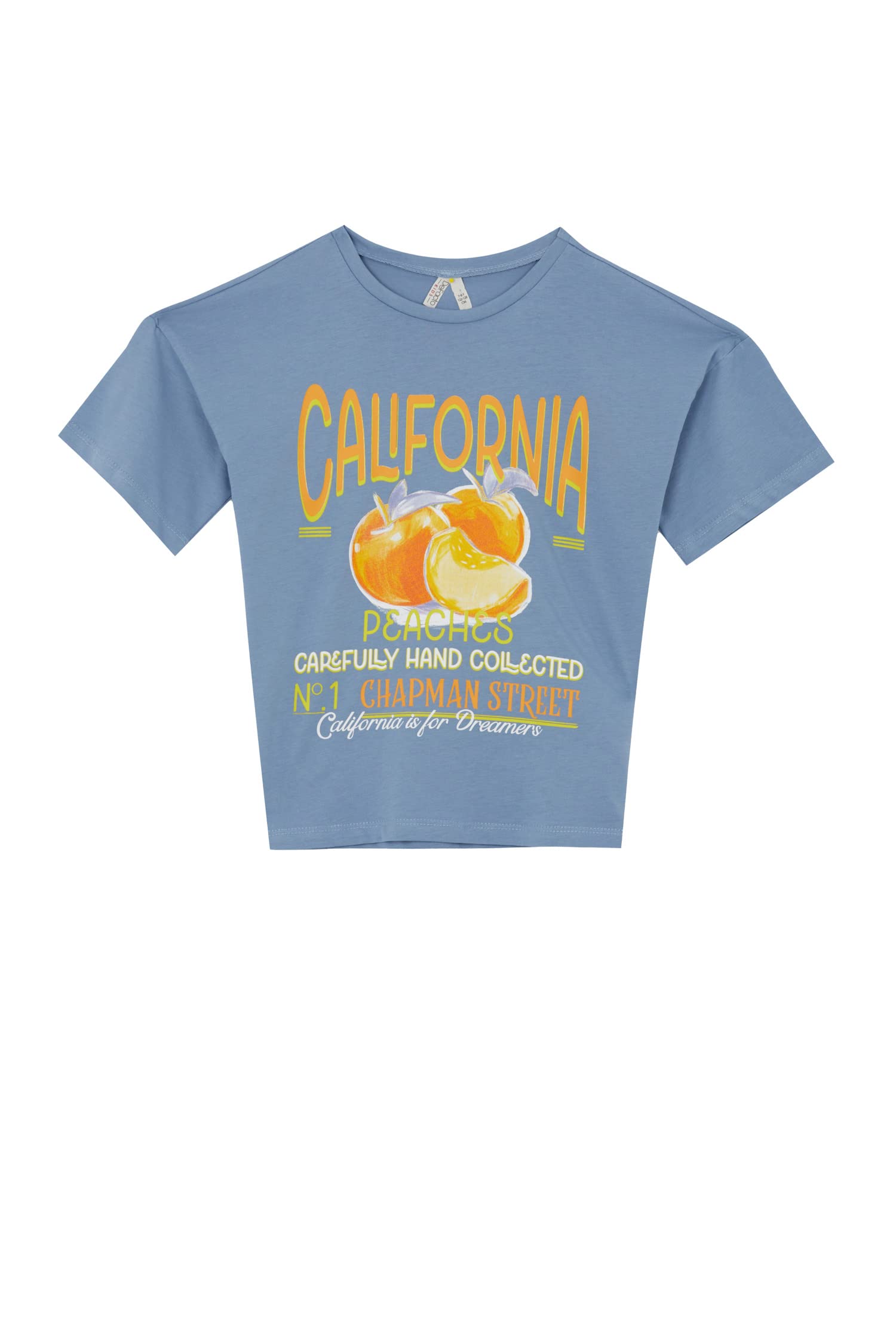 DeFactoPrinted Text Short Sleeve Cropped Tshirt for Girls 100% Cotton Pack of 2 – Short Sleeve Crop Tops Girl's 2 Pack for Casual Wearing - Printed Crop T-shirt for Girl's Top, 13-14 Years