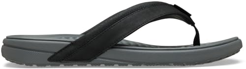 Crocs Yukon Surf Flip-Flop für Herren, Schiefergrau/Schwarz, 43 EU, Schiefergrau Schwarz, 43/44 EU
