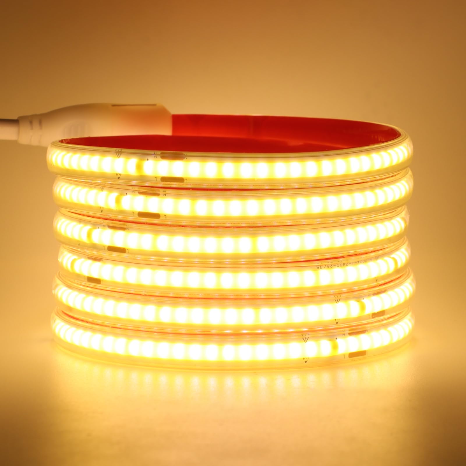 230V COB Neon LED Streifen, 240LEDs/m Superhell Hohe Dichte IP65 Wasserdicht Diffusion Flex LED Schlauch für DIY Innen-und Außenbeleuchtung Projekte (Warmweiß, 20M)