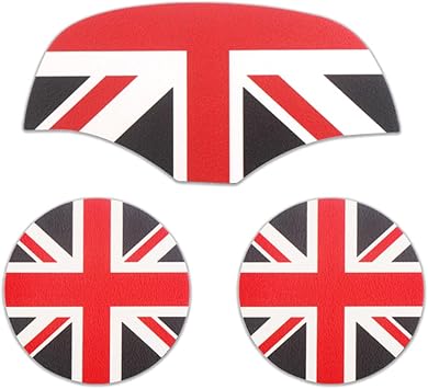 Union Jack Coaster PU Leather Shockproof Mat Pad Interior Anti-Slip for 3rd Gen Mini Cooper Hardtop/Hatchback F55 F56 Cup Holder Accessories F55 Hardtop / F56 Hatchback, PU/Black Union Jack