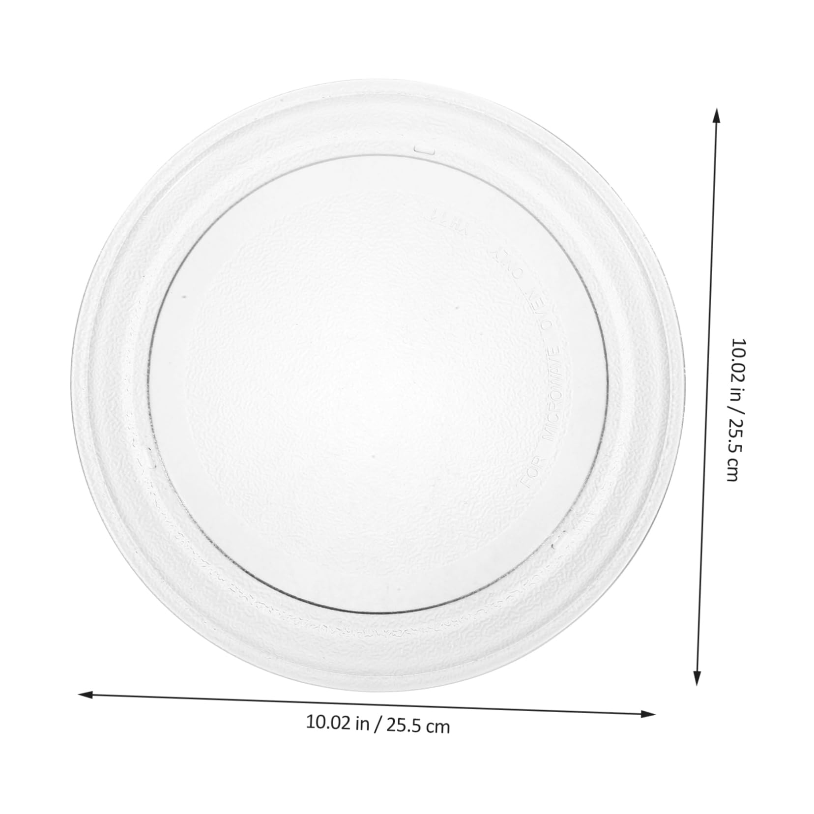 Plato Giratorio de Vidrio Bandeja de Horno Resistente y Apta para Lavavajillas Blanco para Microondas Reemplazo Adecuado de 25.5cm para Cocción y Grill