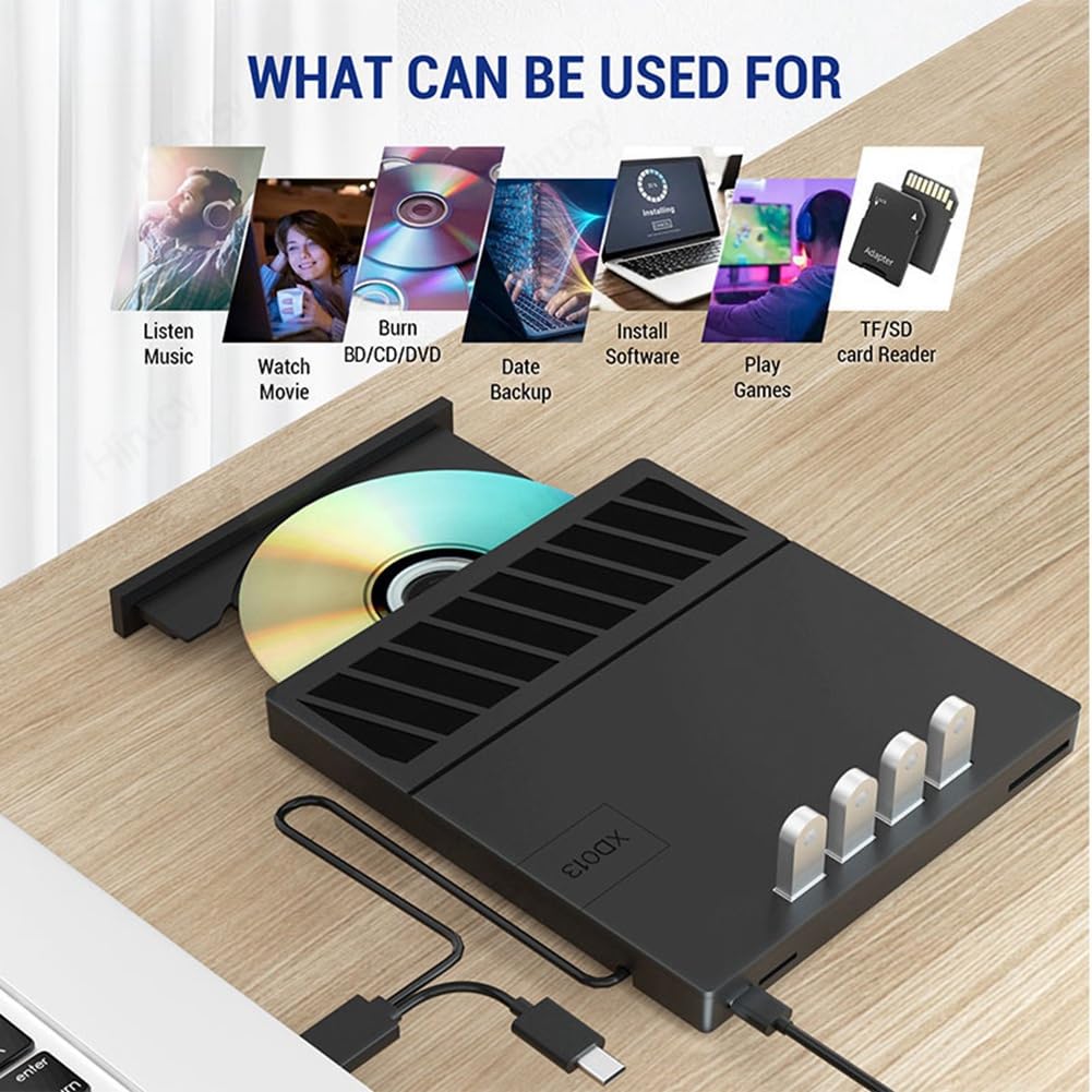 Blu-Ray USB 3.0 Tipo-C Unidad Óptica Externa Grabadora Lectora CD/DVD/BD RW