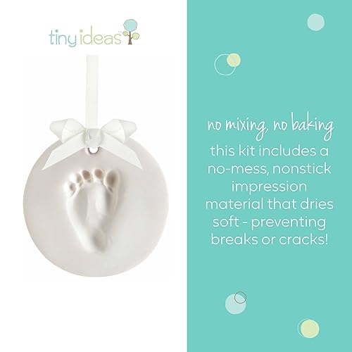 Miniatura 7 de Tiny Ideas Kit de adornos colgantes sin ensuciar, recuerdo de manos y huellas de bebé, decoración clásica de guardería, regalo ideal para género