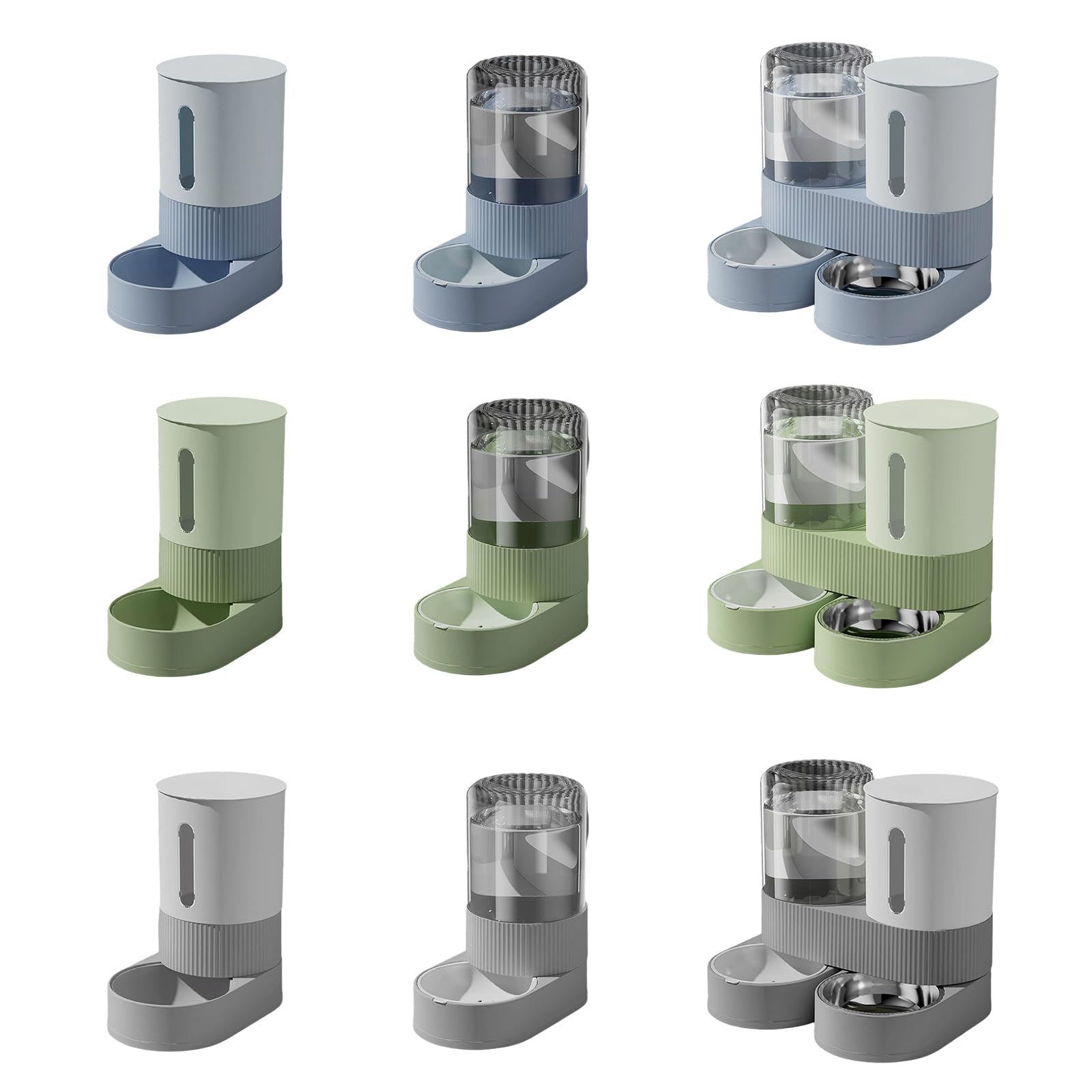 Juego de Cuenco de Agua y de Comida para Mascotas con Recarga automática con Bandeja extraíble de Acero Inoxidable Base antivuelco para Animales pequeños Cuenco de Acero Inoxidable con Agua y y