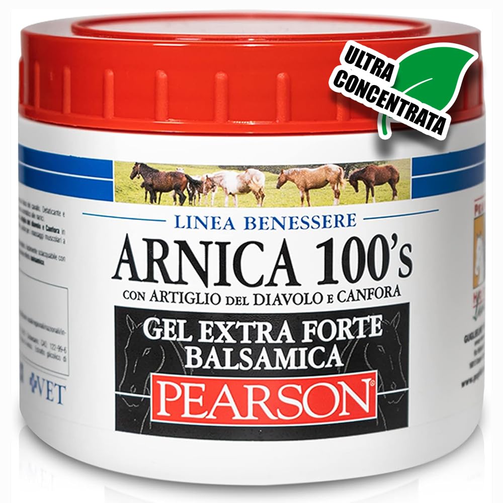 ARNICA 100'S - Arnica Per Cavalli, Gel Extraforte Balsamica Pearson [500ml]. Crema Arnica Gel Forte Con Artiglio Del Diavolo e Canfora. Pomata Defaticante e Rilassante Made in Italy